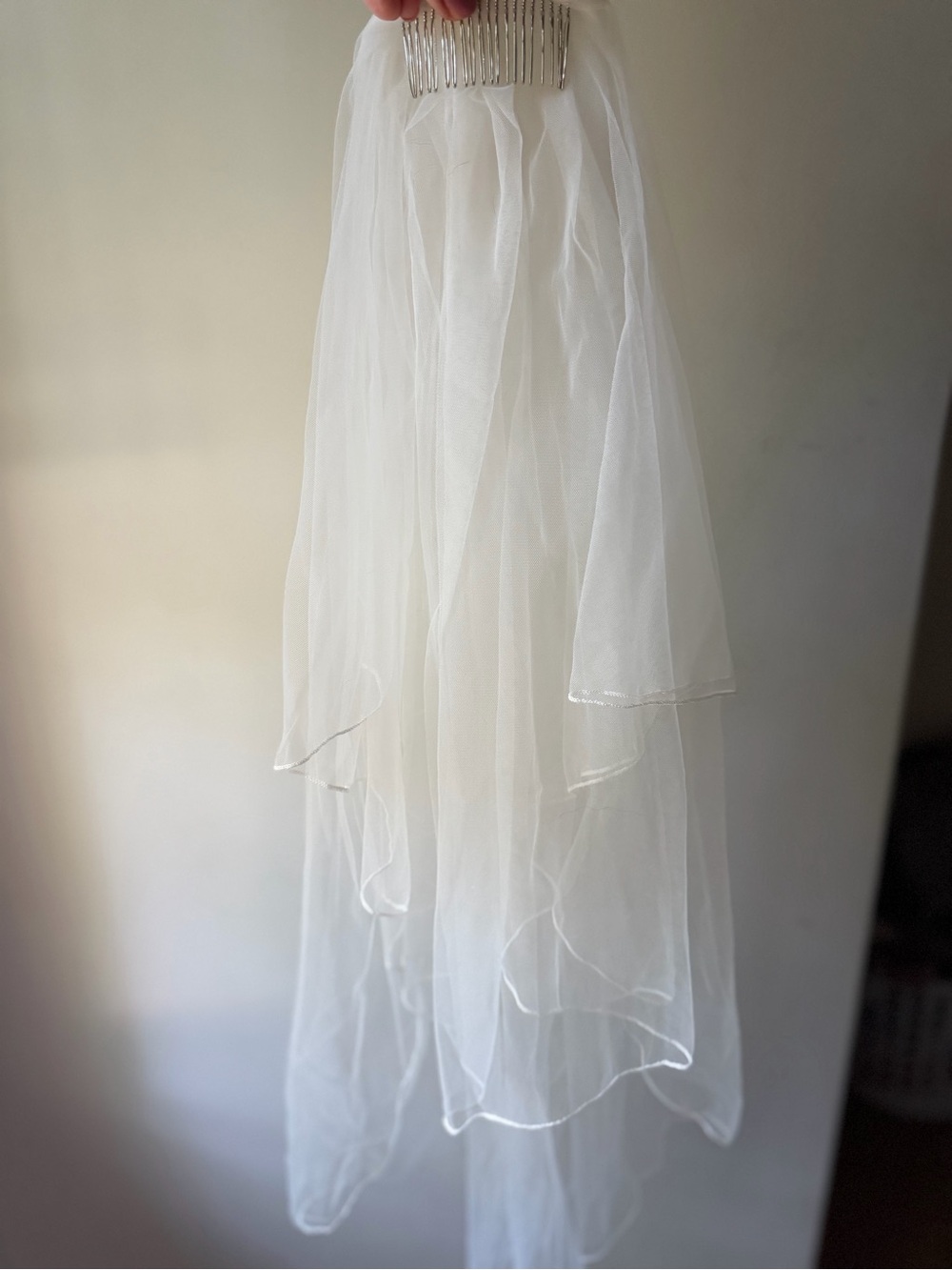 Ivory Layered Tulle Veil with Overlay